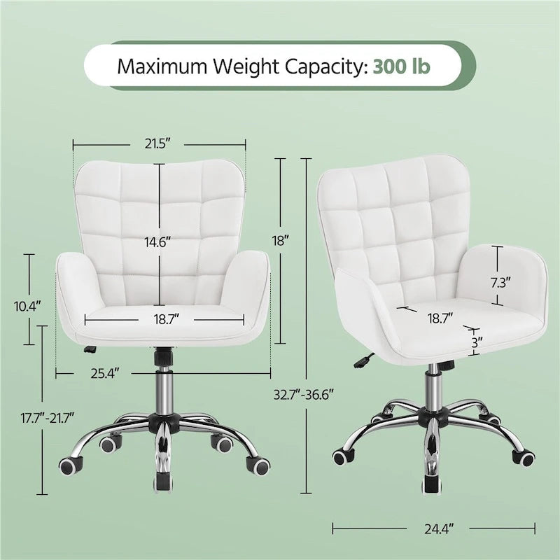 Chaise de bureau en similicuir avec accoudoirs rembourrés Chaise de bureau moderne - N/A