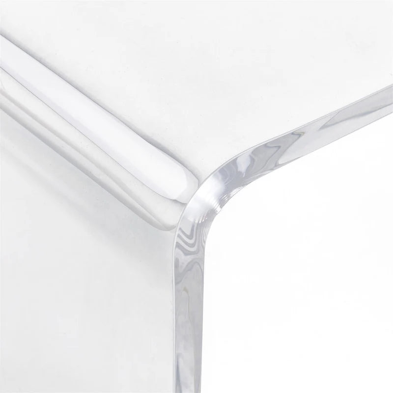 Table basse cascade rectangulaire tout acrylique de 15 mm d'épaisseur