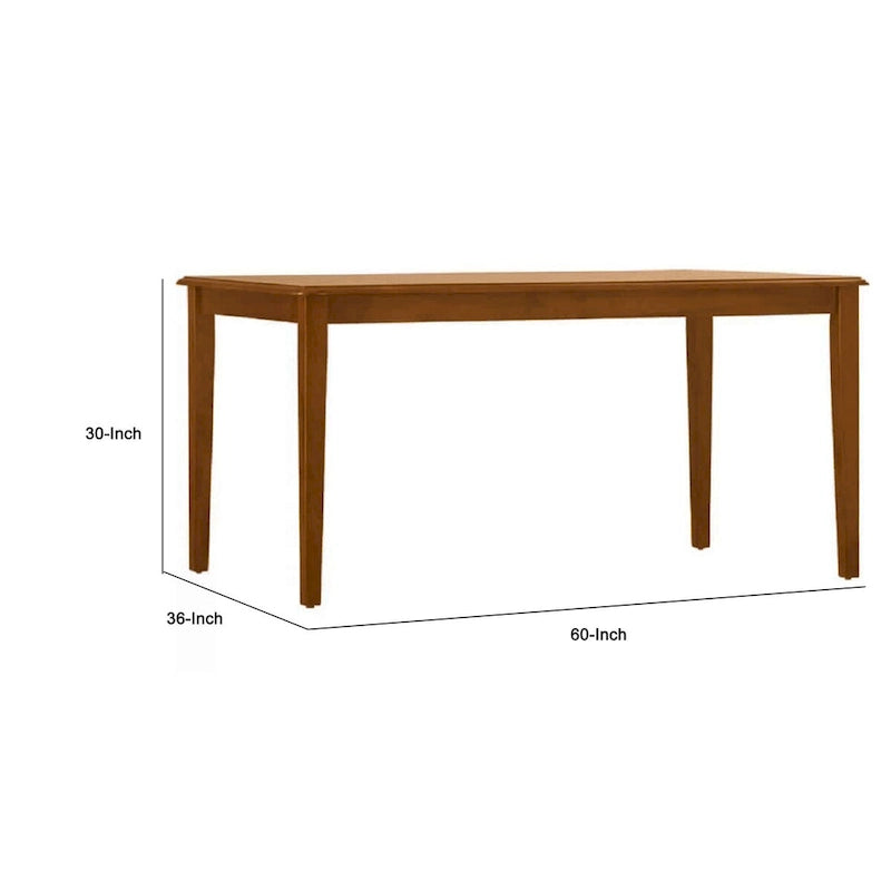 Table à manger rectangulaire de 152 cm, pieds effilés, noyer foncé
