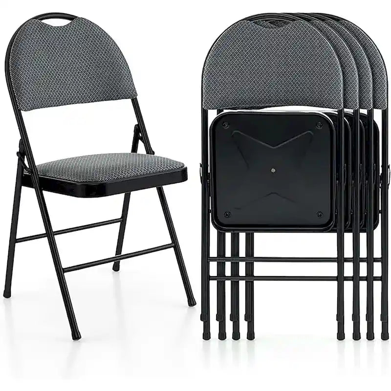 Lot de 2 chaises pliantes portables rembourrées pour bureau, cuisine, salle à manger