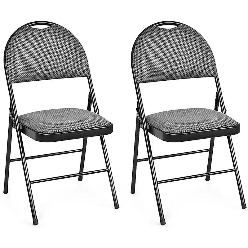 Lot de 2 chaises pliantes portables rembourrées pour bureau, cuisine, salle à manger