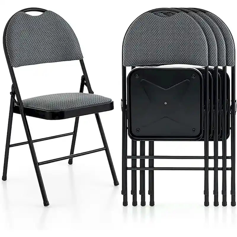 Lot de 2 chaises pliantes portables rembourrées pour bureau, cuisine, salle à manger