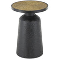 Table d'appoint ou de chevet en métal faite main avec plateau en corde