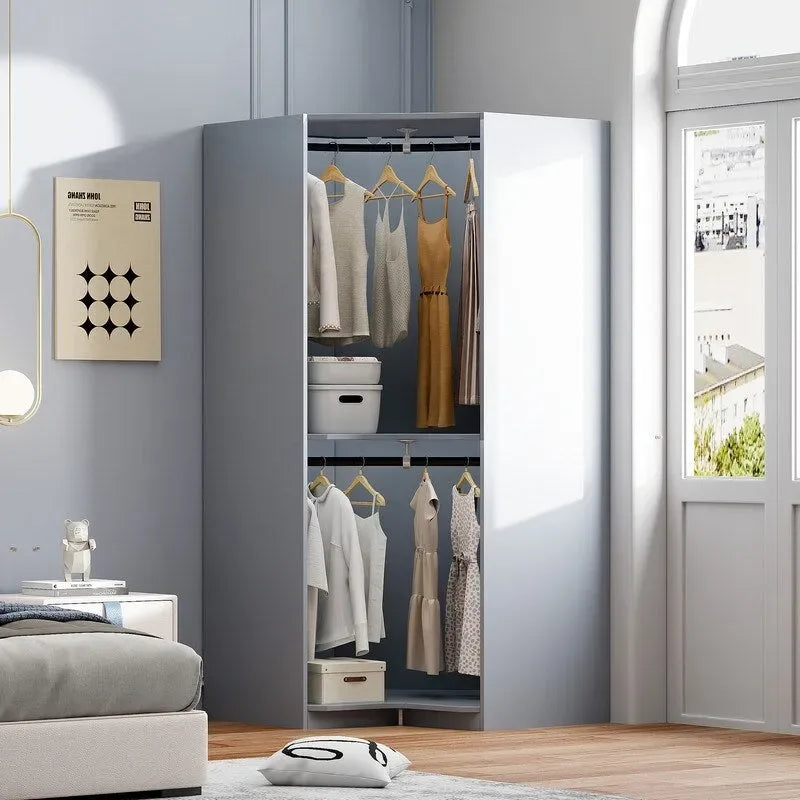 Armoire d'angle Polygon avec rangement suspendu
