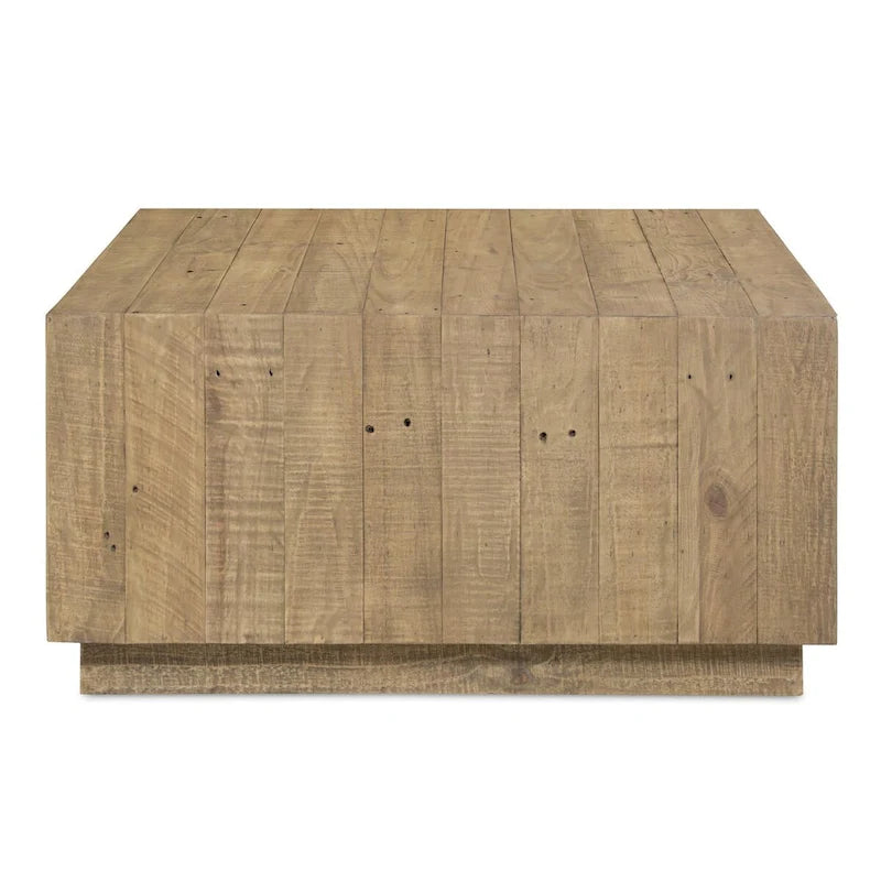 Table Basse Carrée en Bois, Marron - 80 x 80 x 40,5 cm