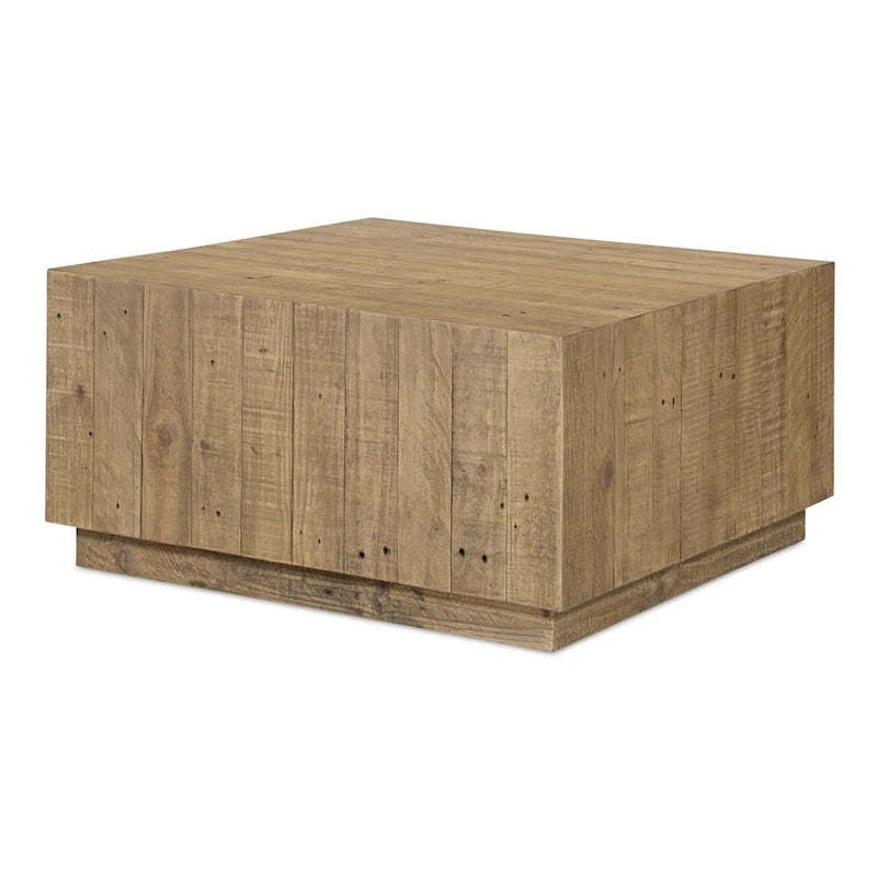 Table Basse Carrée en Bois, Marron - 80 x 80 x 40,5 cm