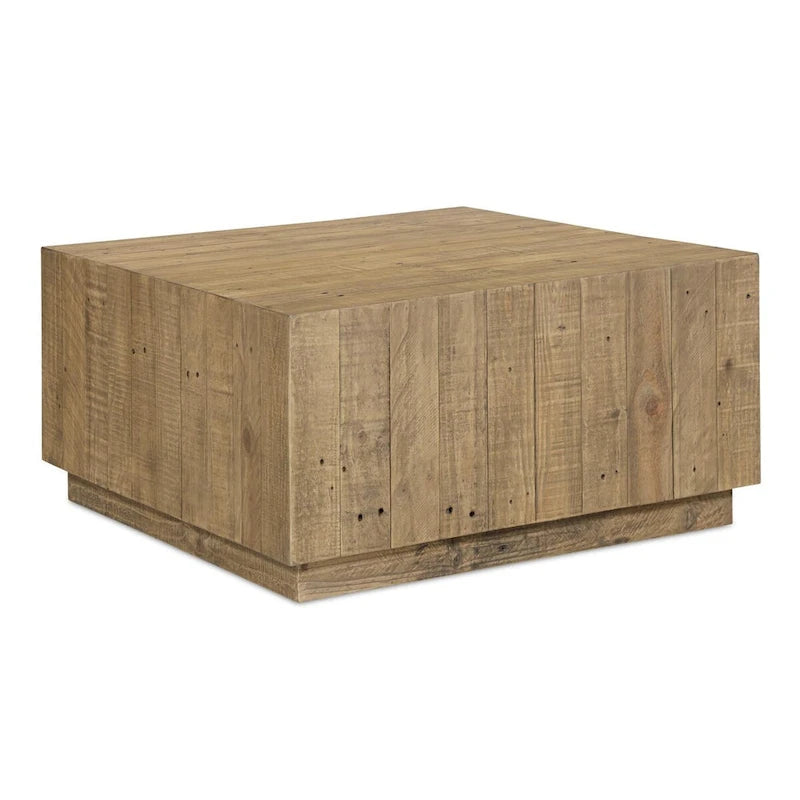 Table Basse Carrée en Bois, Marron - 80 x 80 x 40,5 cm